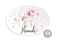 Preview: zauberhaftes ovales Türschild mit Einhorn und Wunschname, Kinderzimmer- zur Einschulung, Geburtstag, Taufe, Lüttentüddel®
